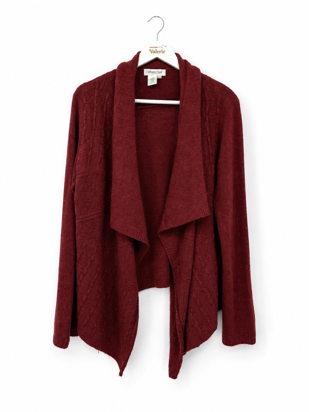 Coldwater Creek Red Open Cardigan Acrylic Size Small Boho